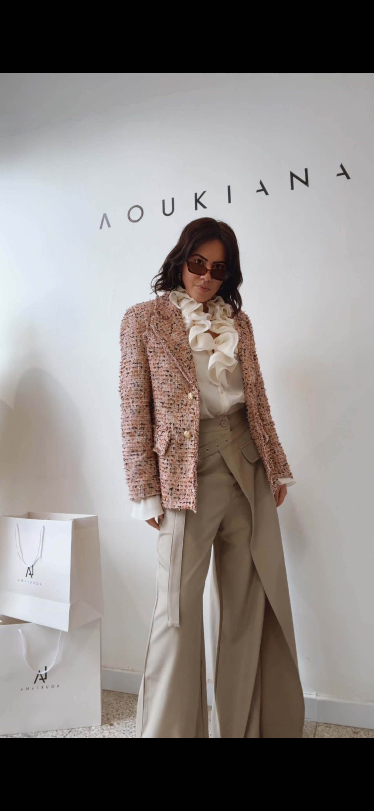 Coat in Pink & Brown Tones