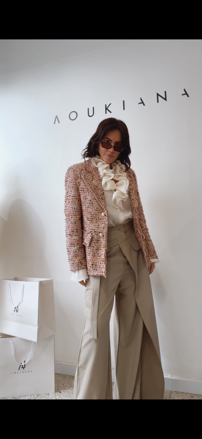 Coat in Pink & Brown Tones