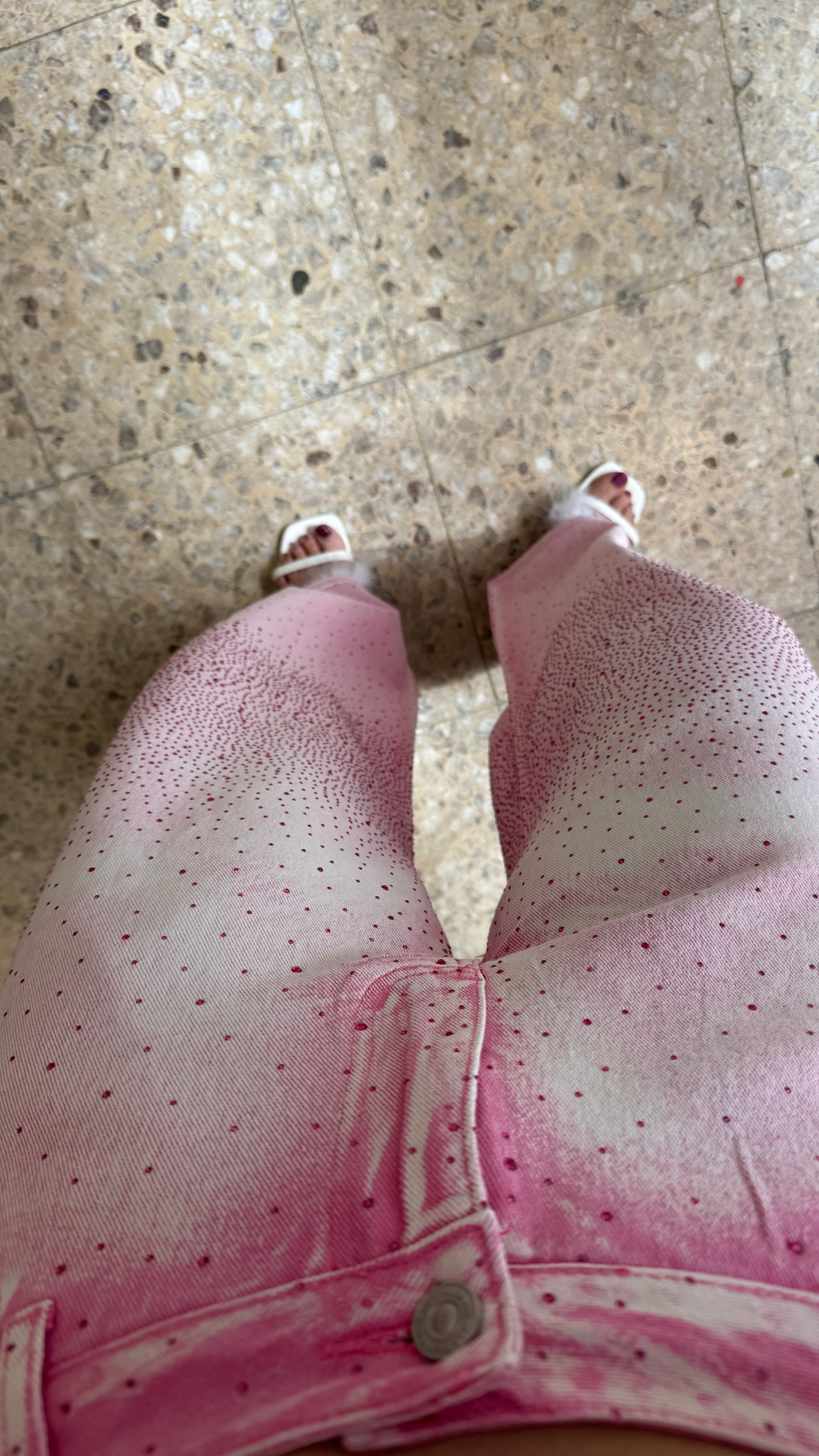Embellished Jeans in Pink