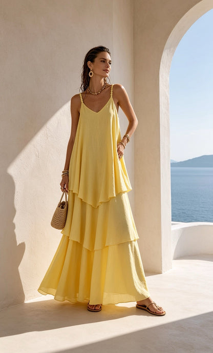 Airy Dress in Yellow