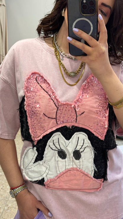 Embroidered Cartoon T-Shirt