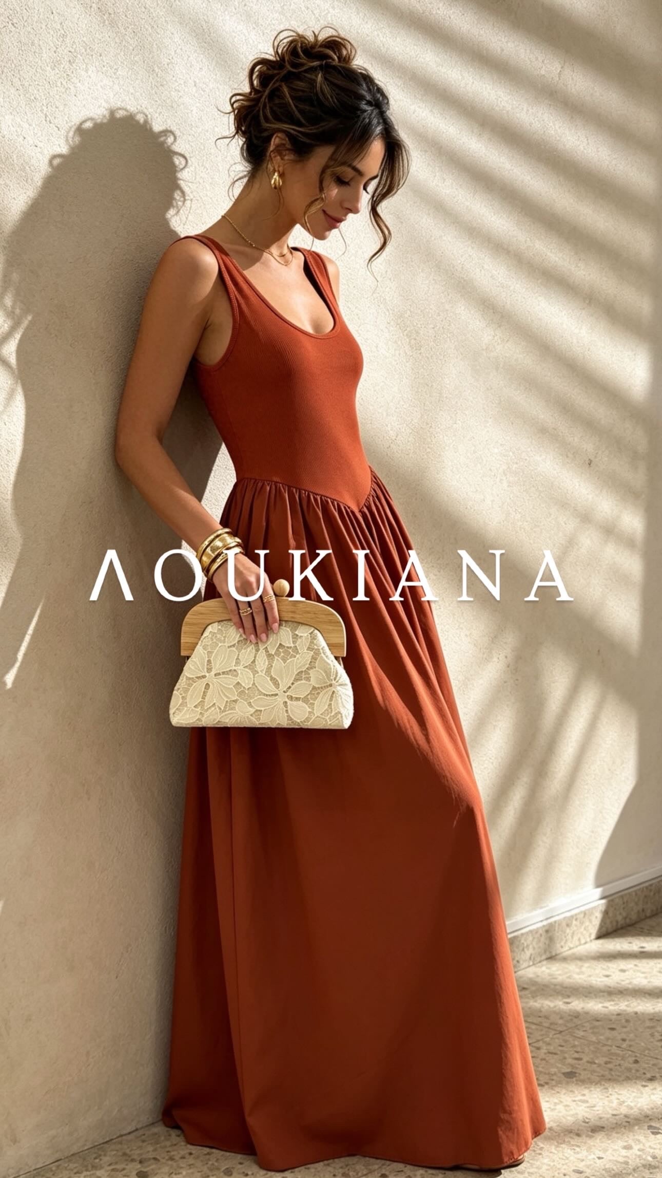 Maxi Dress in Rust