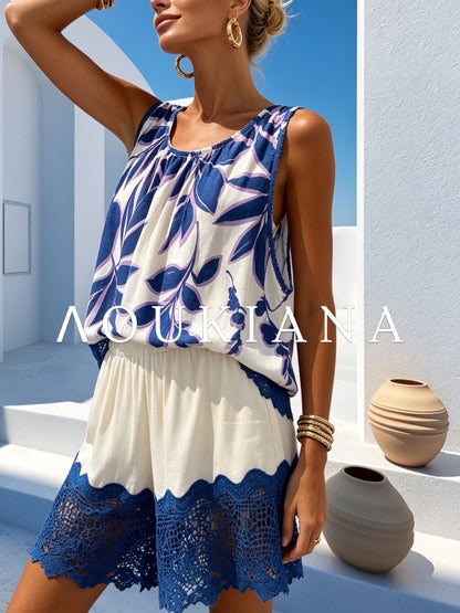 Lace set with blue details