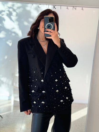 Embellished Blazer in Black