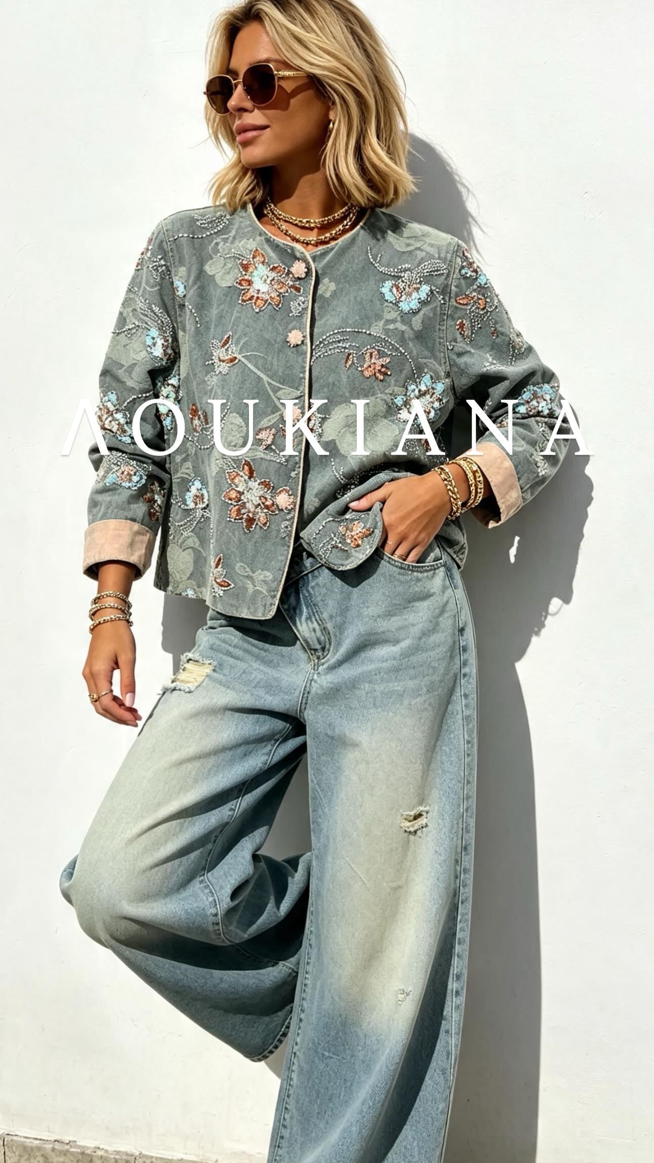 Embroidered denim jacket