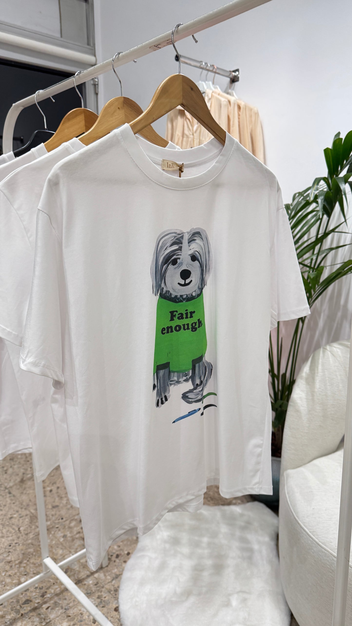 T-Shirt with Fun Print in White