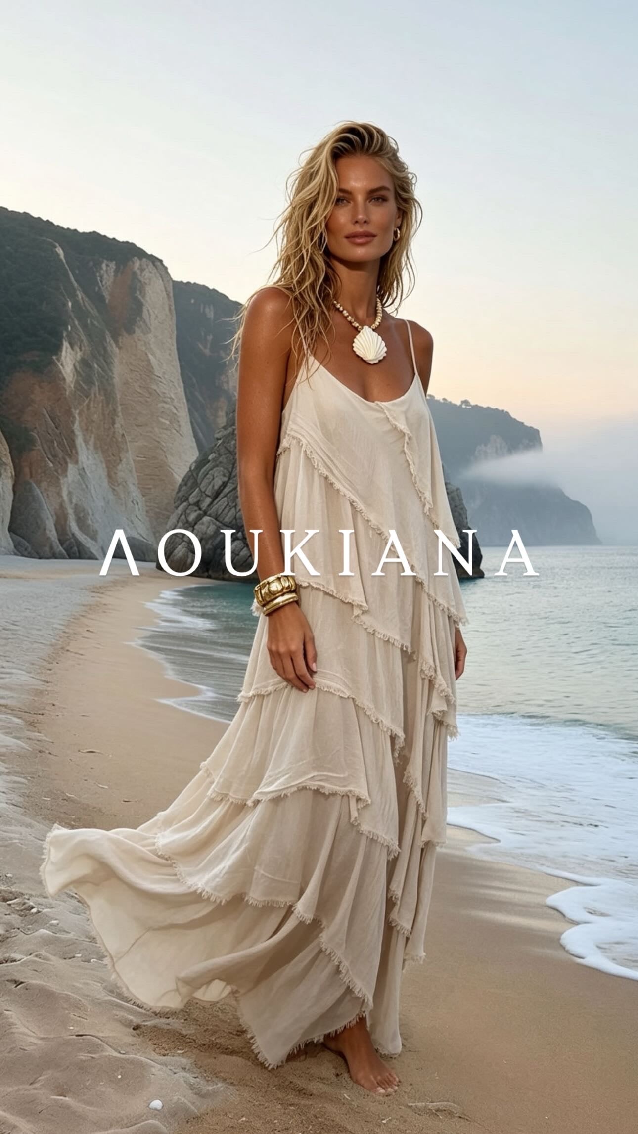 Layered Maxi Dress in White