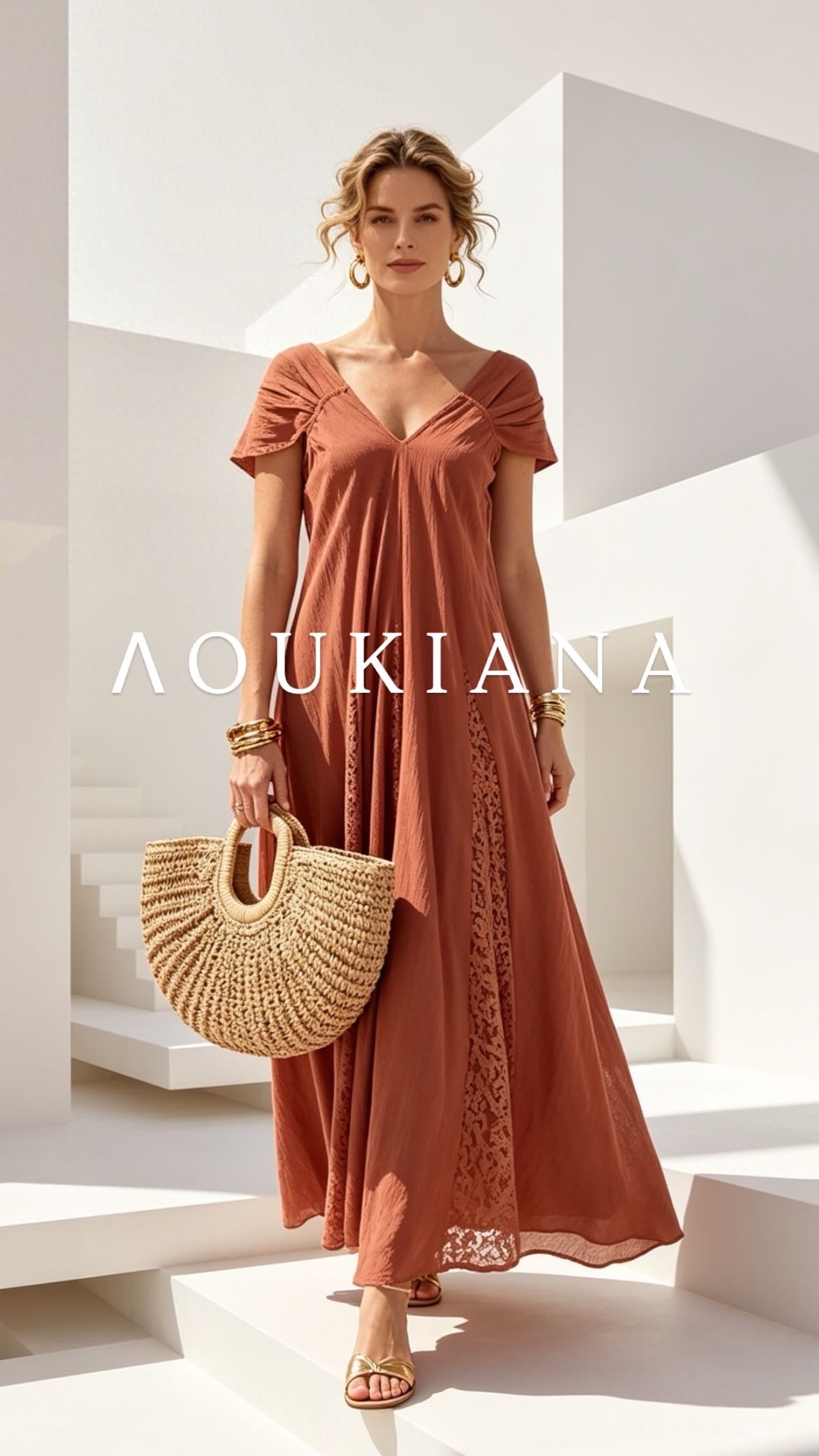 Maxi Dress in Burnt Orange
