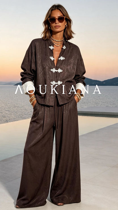 Elegant set in brown color