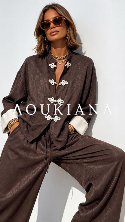 Elegant set in brown color