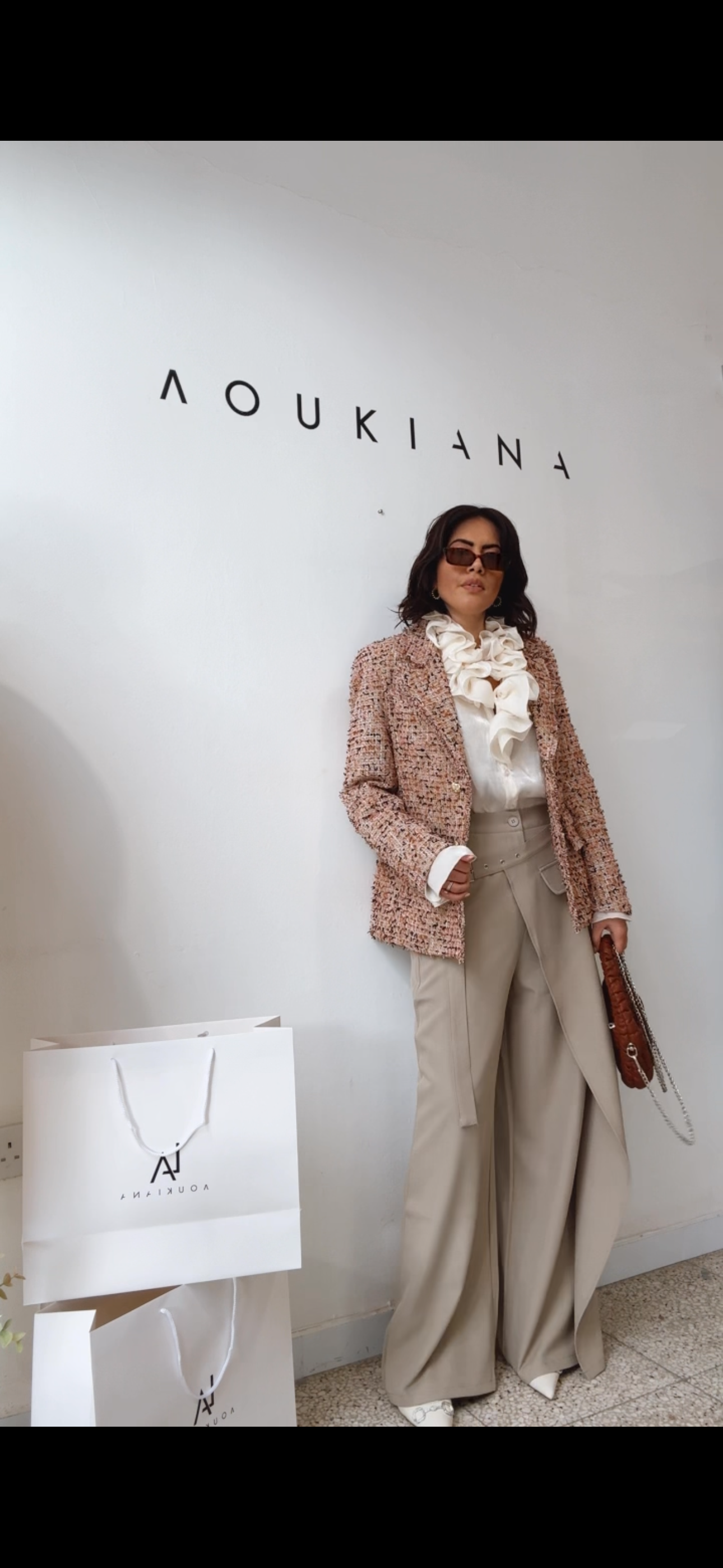 Coat in Pink & Brown Tones