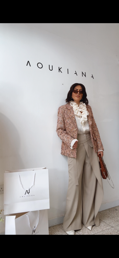 Coat in Pink & Brown Tones