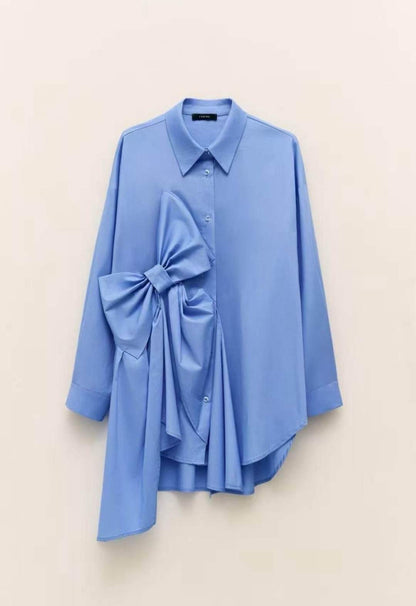 Bow Shirt in Blue