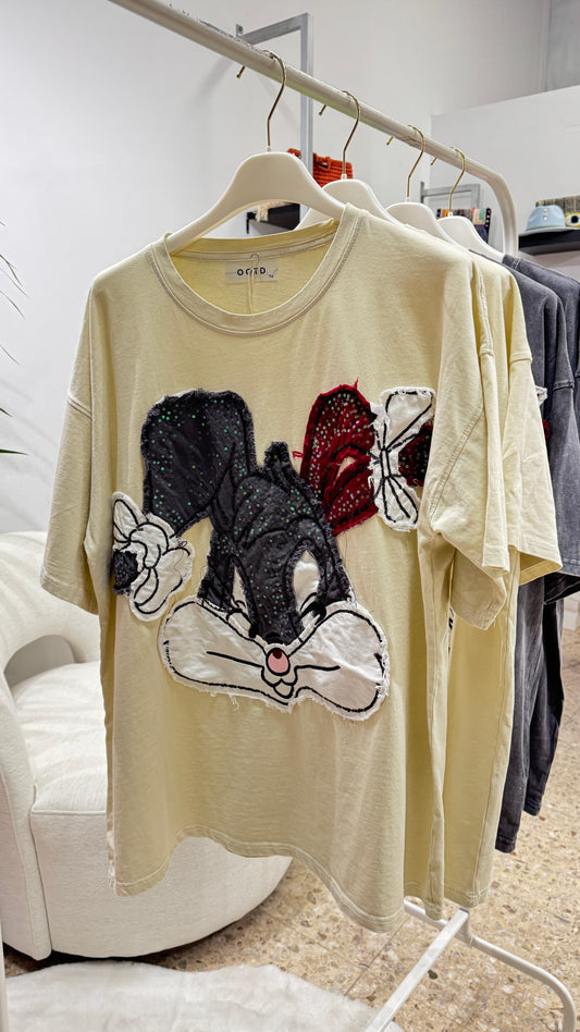 Embroidered Cartoon T-Shirt