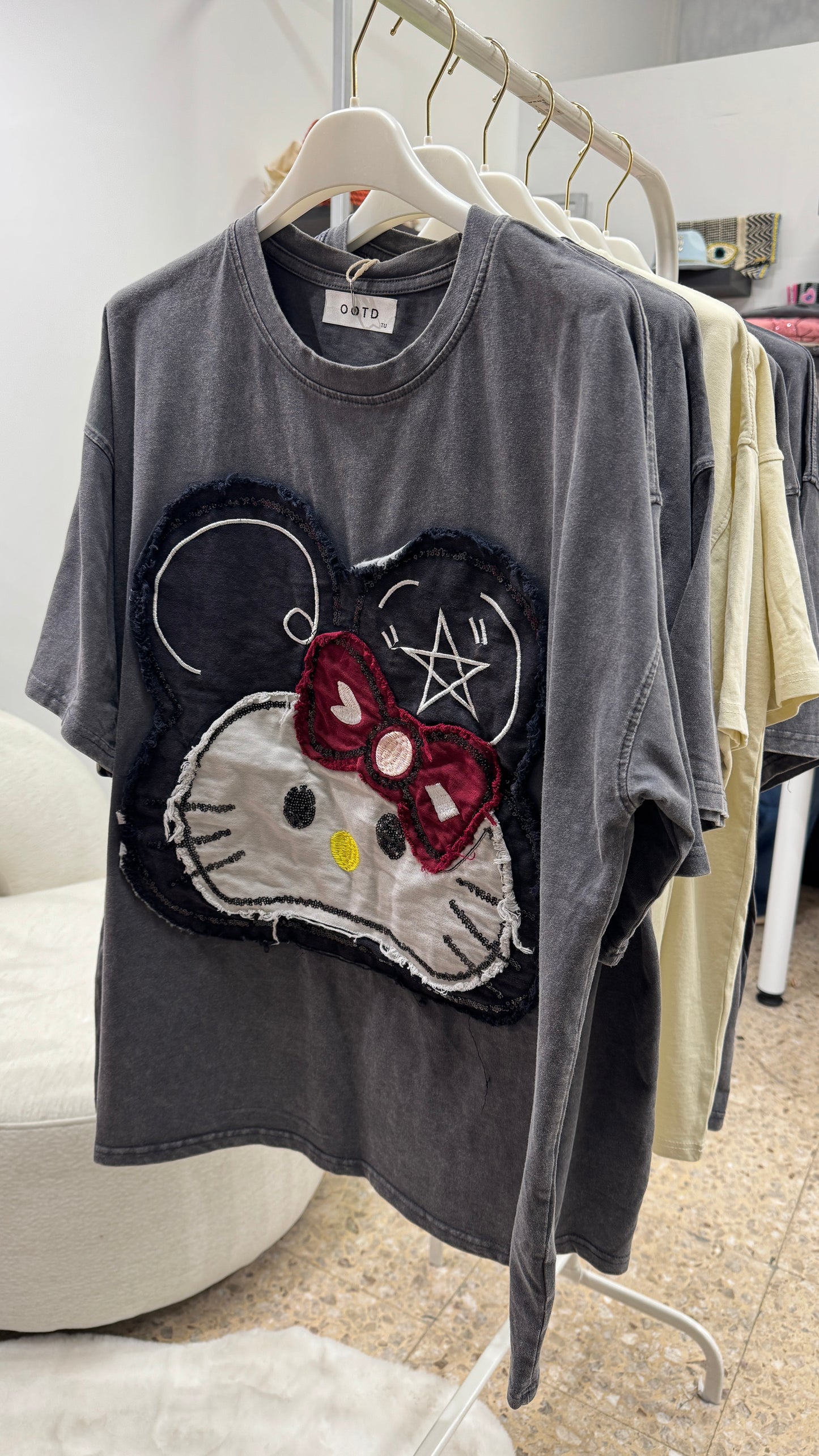 Embroidered Cartoon T-Shirt