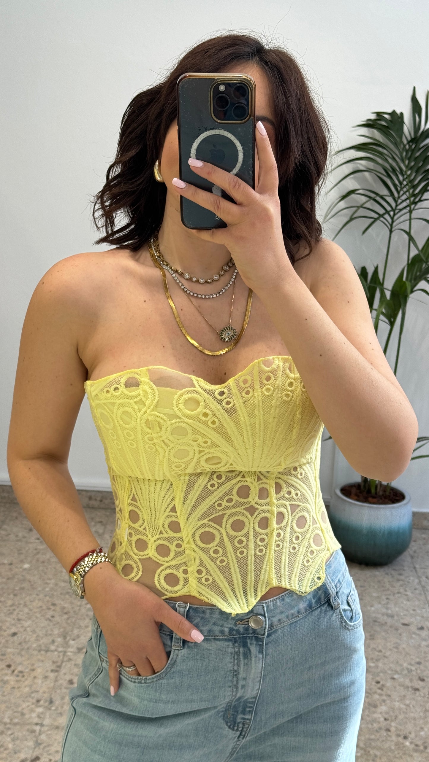 Bustier Top in Yellow