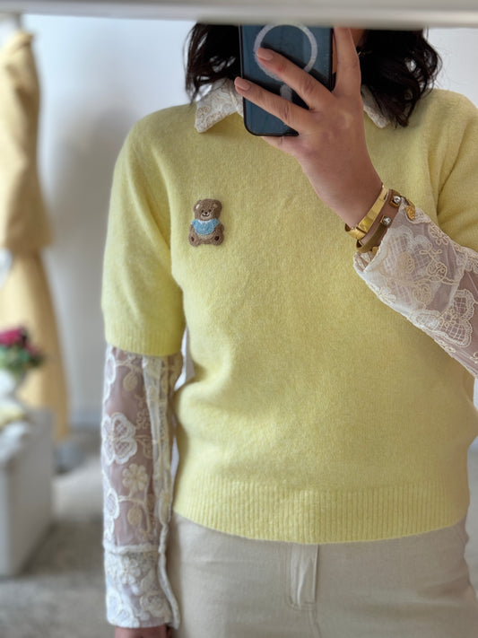 Knitted Top in Yellow