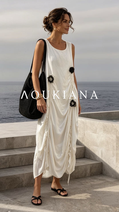 White Dress with Flower Details