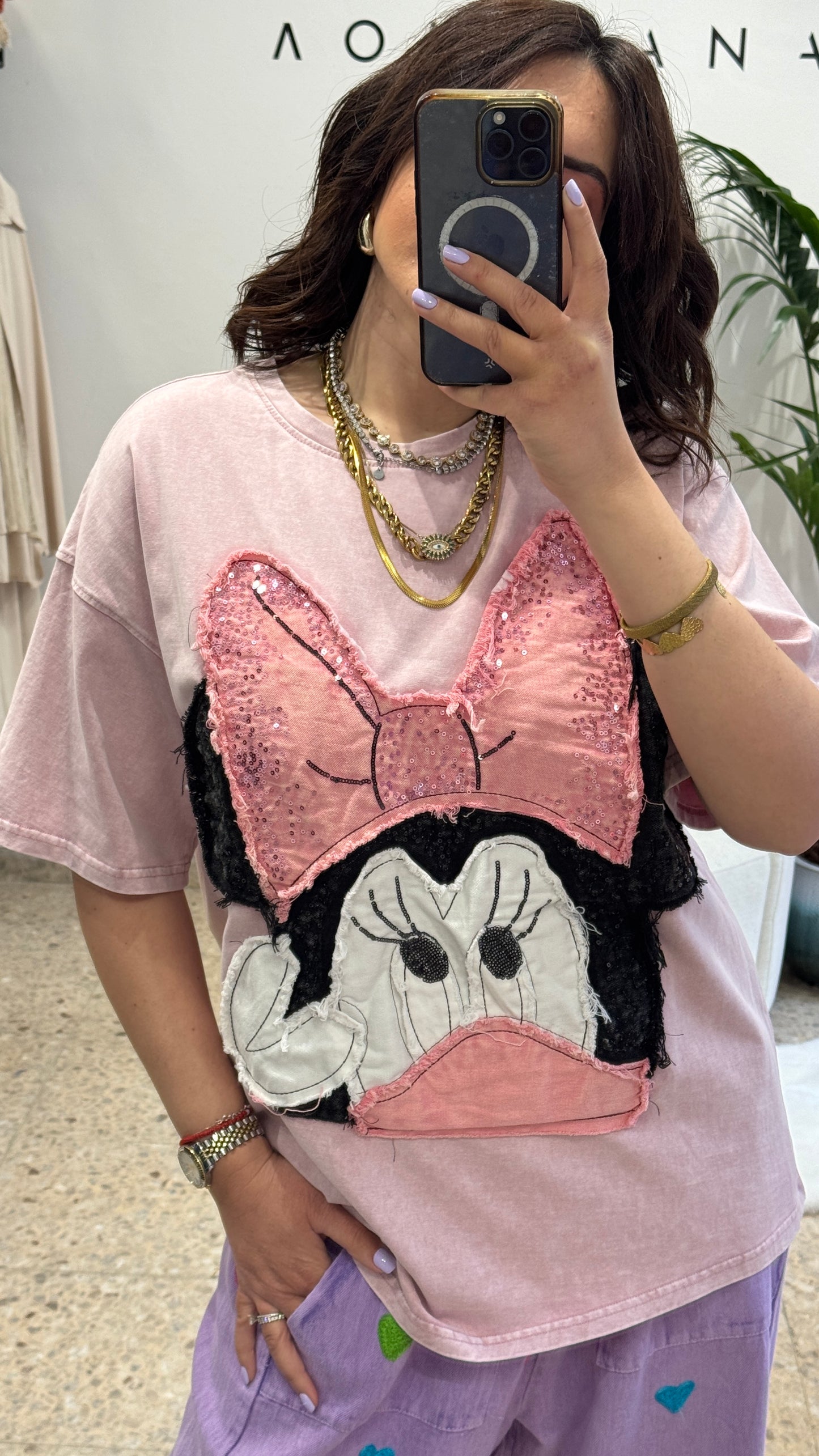 Embroidered Cartoon T-Shirt