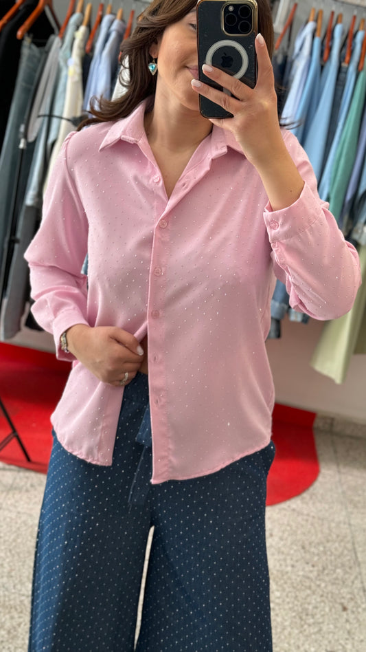 Embellished Shirt in Pink