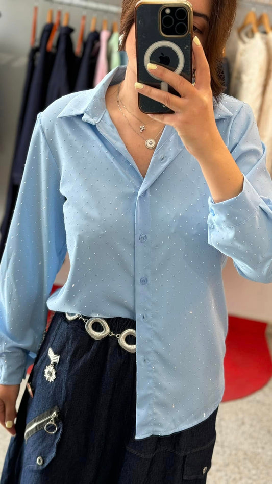 Embellished Shirt in Blue