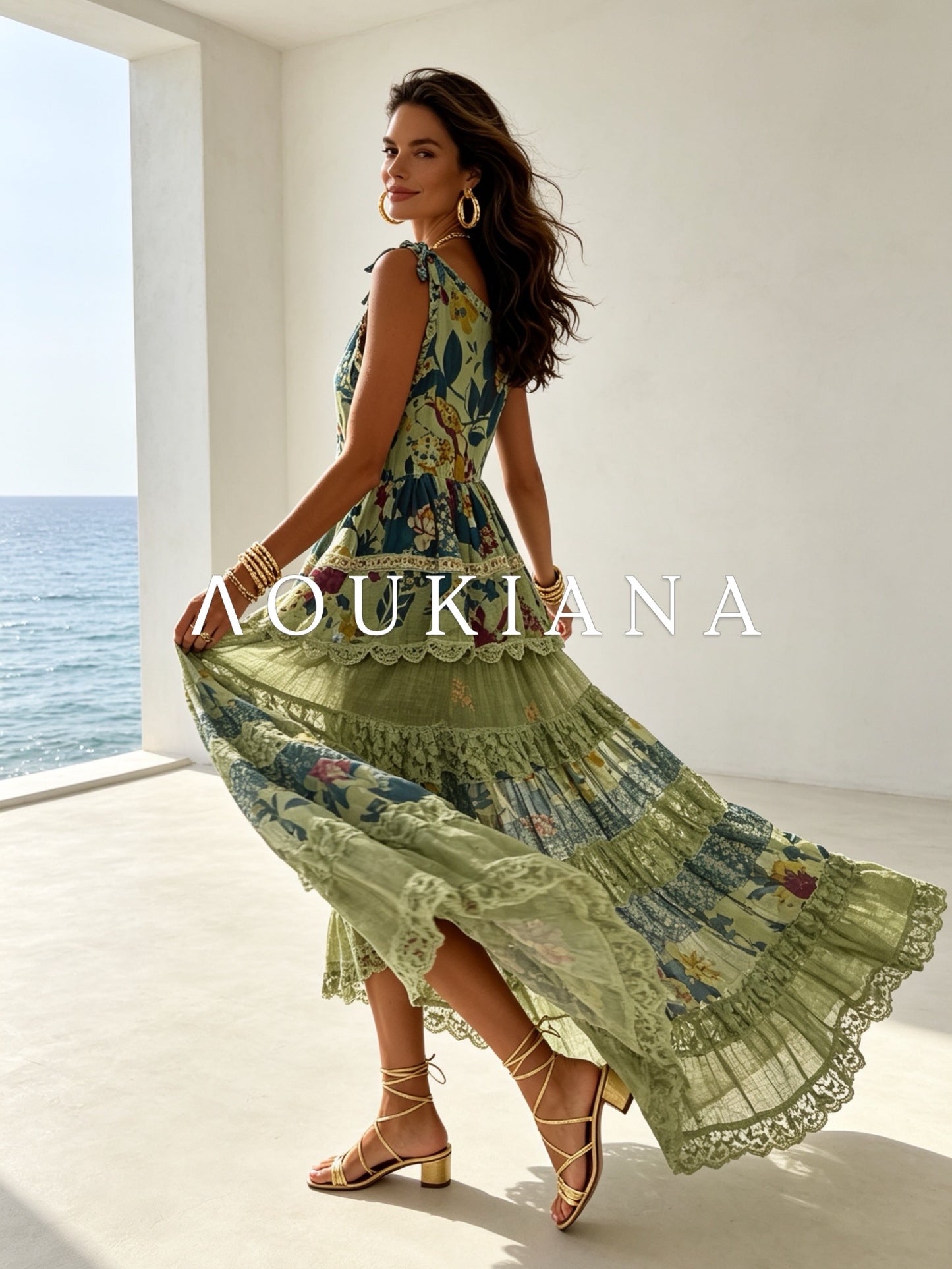 High Low Dress in Green