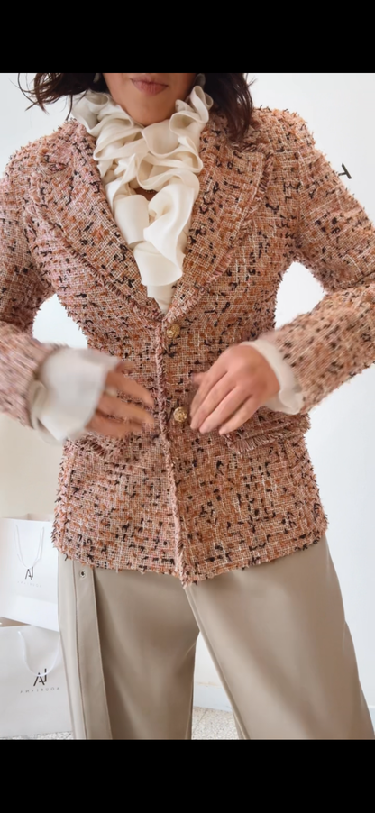 Coat in Pink & Brown Tones