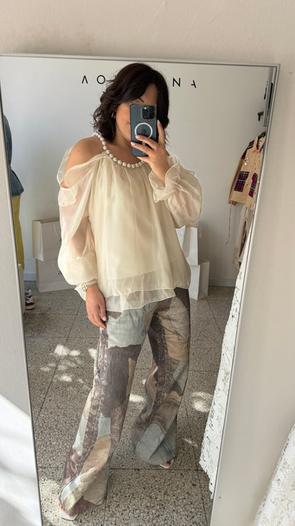 Patchwork Wide-Leg Jeans
