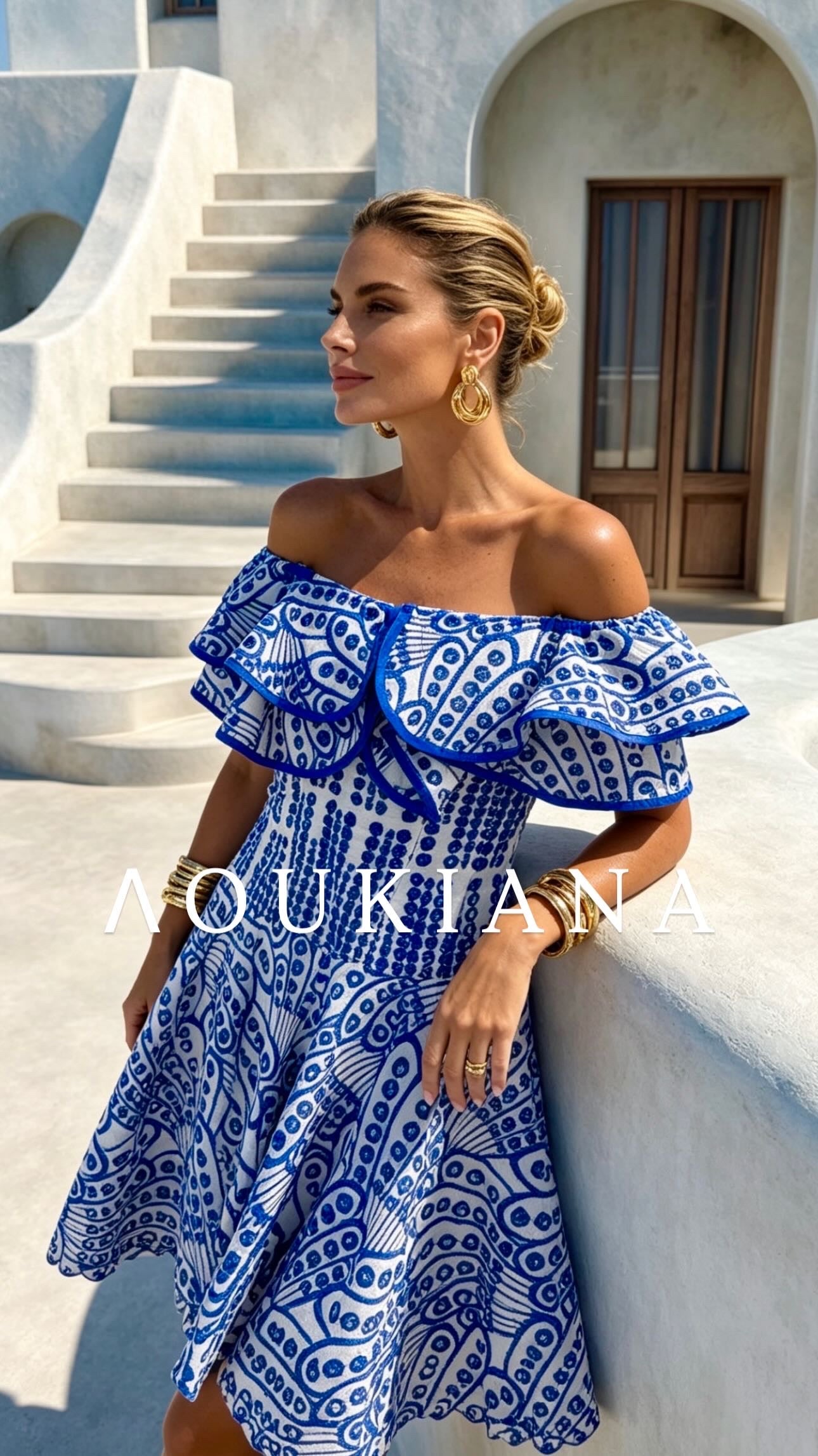 Lace Dress in blue colour
