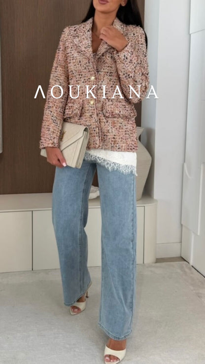 Coat in Pink & Brown Tones