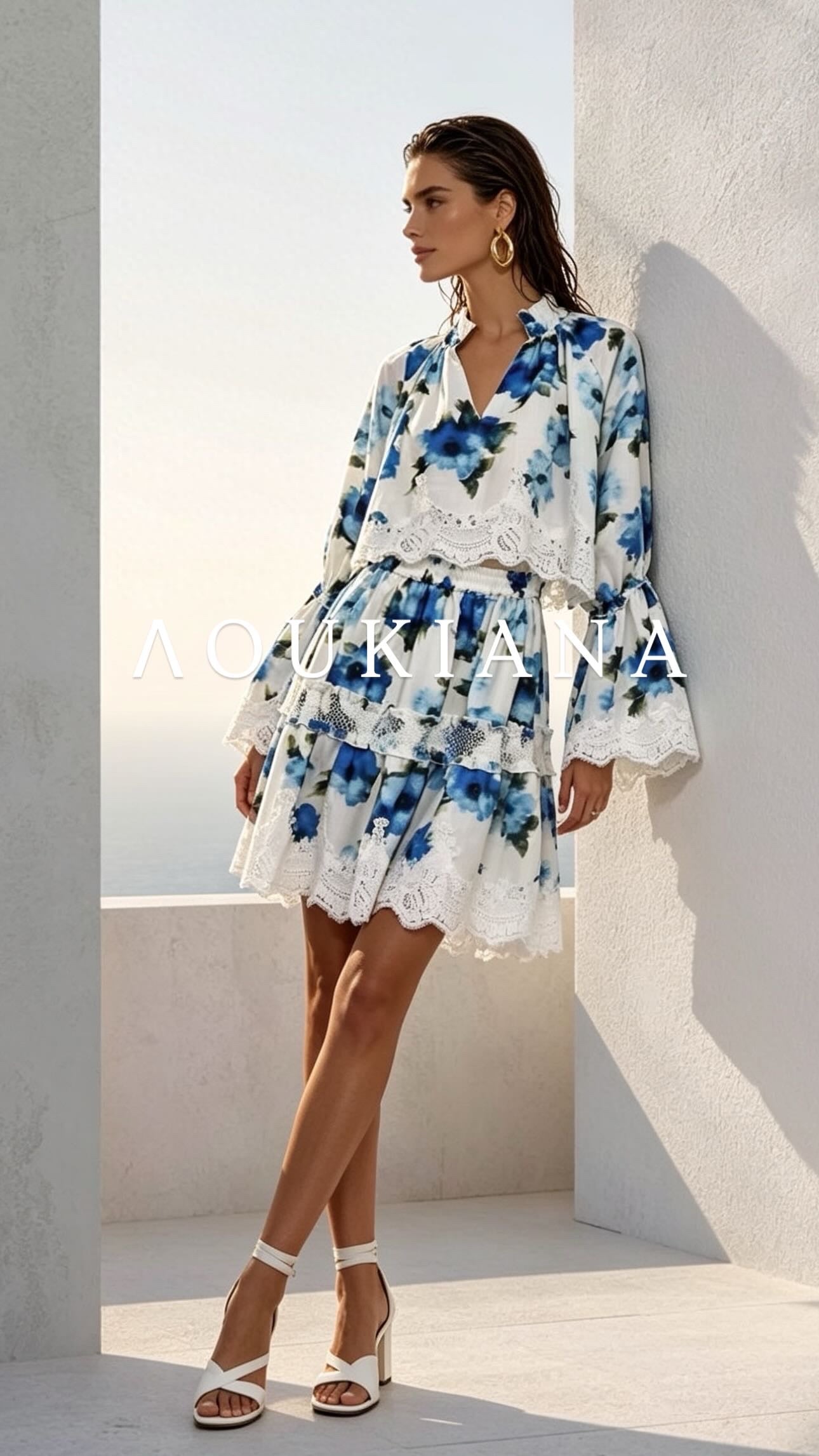 Floral Set in Blue & White