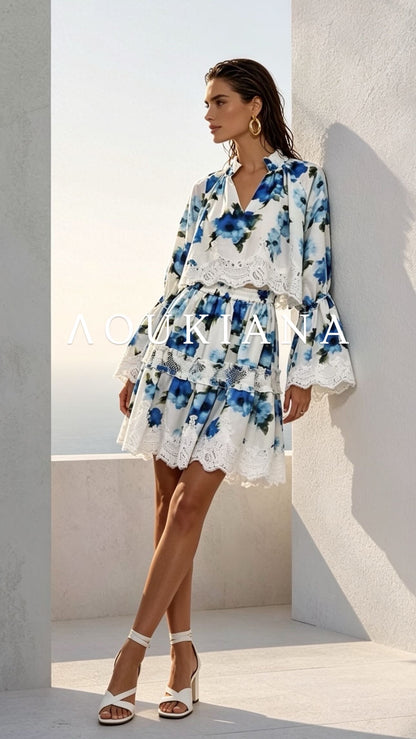 Floral Set in Blue & White