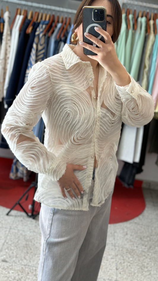 Sheer Shirt in Cream