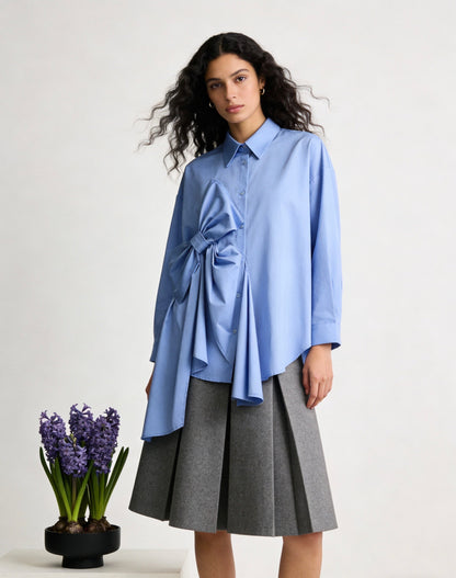 Bow Shirt in Blue
