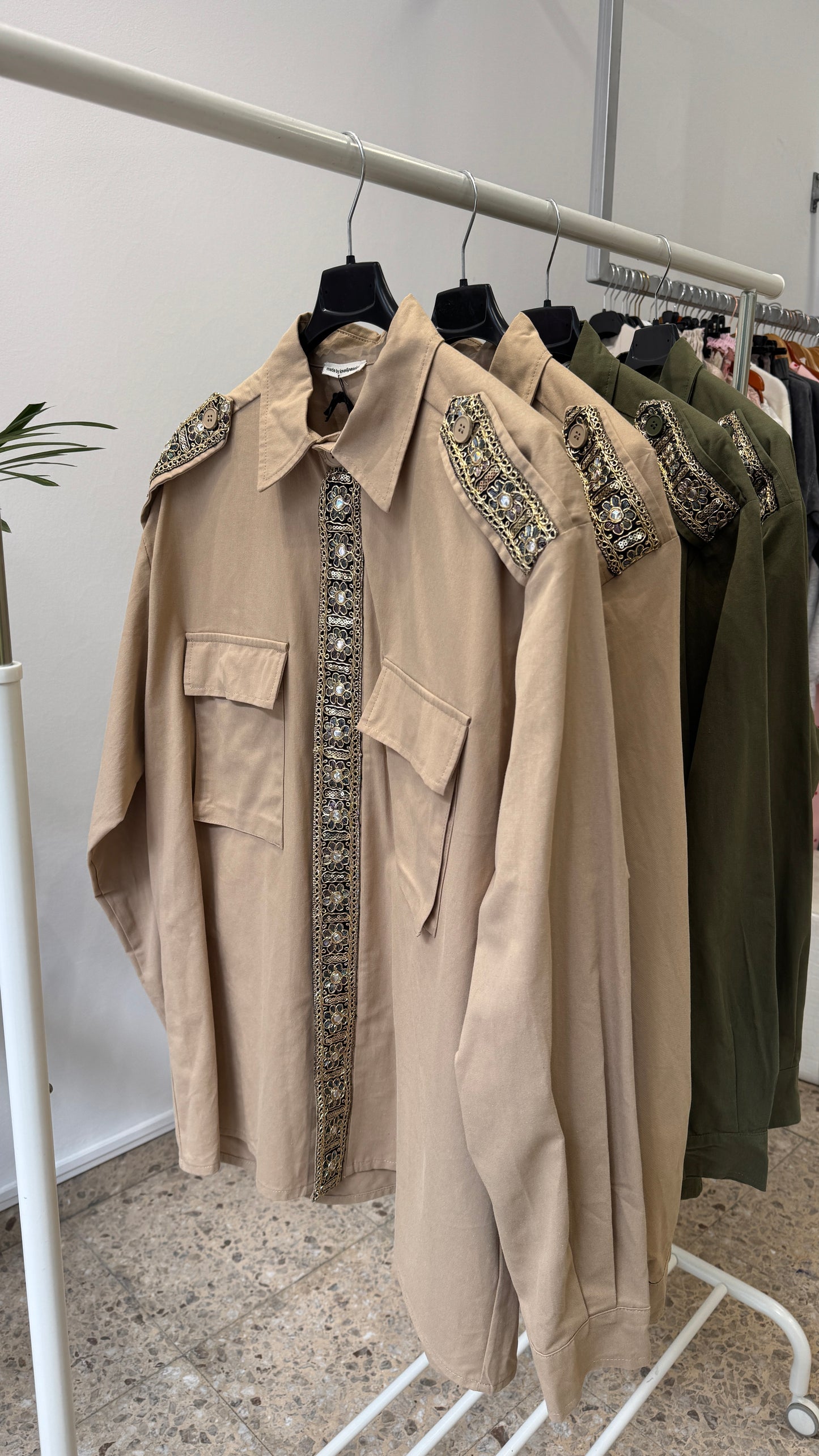 Coat Shirt in Beige