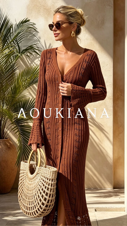 Knit Dress in Brown
