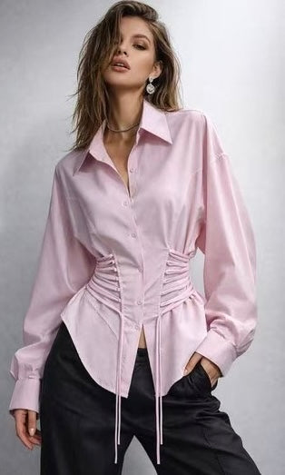 Corset Shirt in Pink