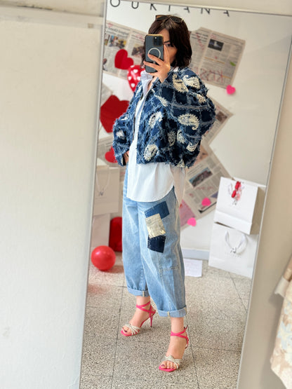 Blue Jeans with Patches