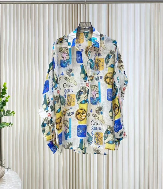 Blouse in Colorful Print