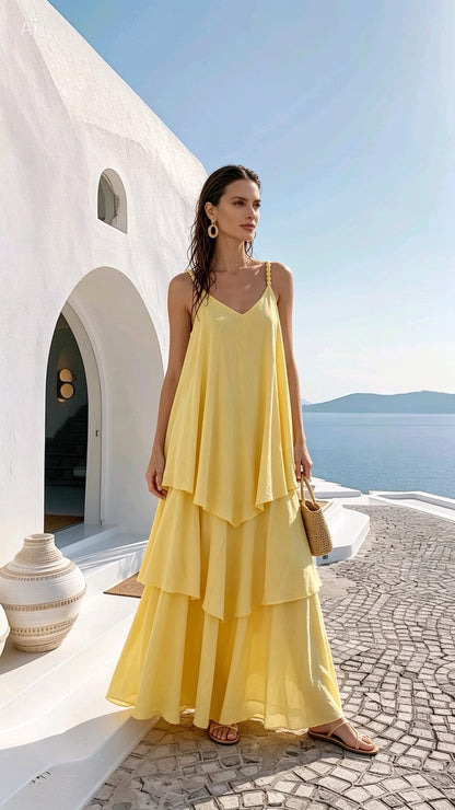 Airy Dress in Yellow