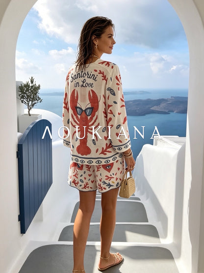 Summer Set with Be Happy Print