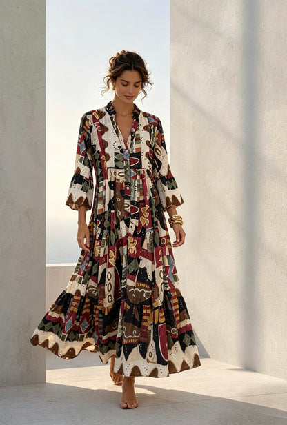 Multicolor Print Dress