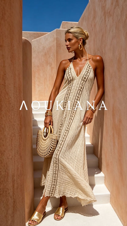 Backless Crochet Dress in Cream