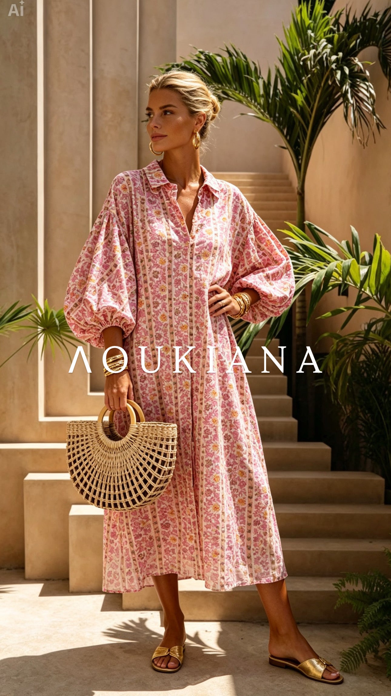 Balloon Sleeve Shirt Dress