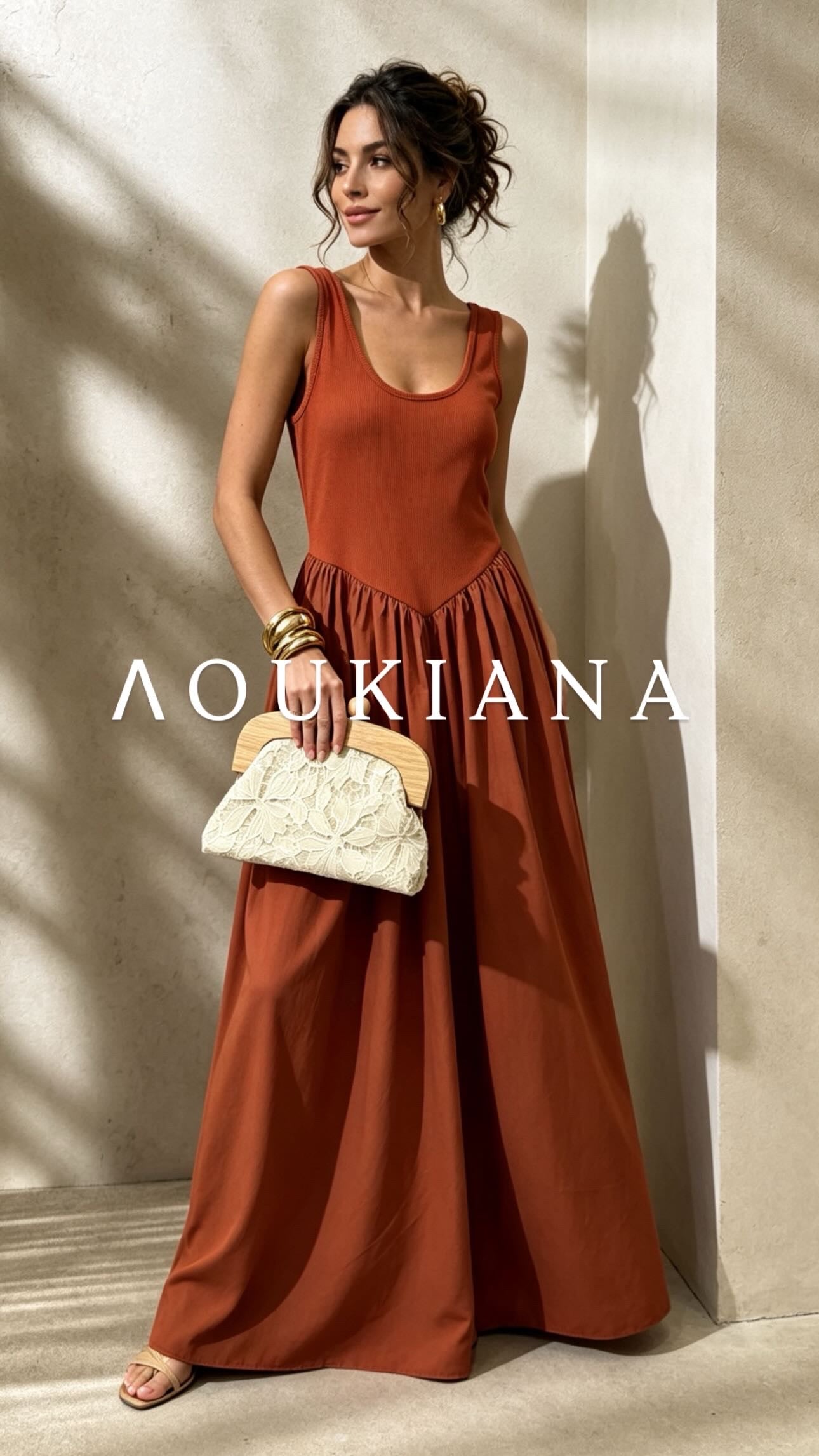 Maxi Dress in Rust