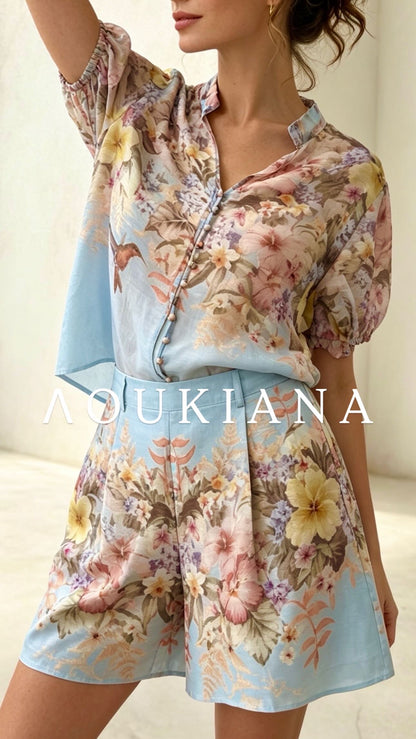Floral Set in Light Blue