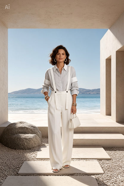 Suspender Jumpsuit in White