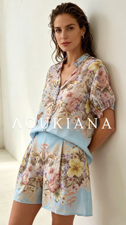 Floral Set in Light Blue