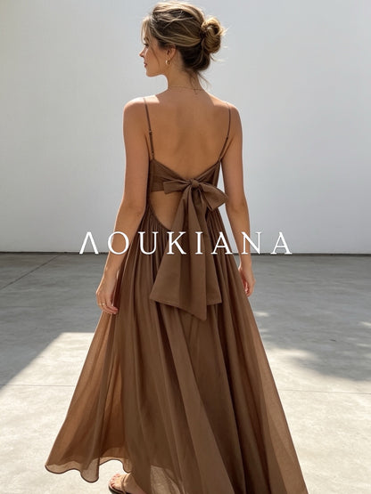 Brown Dress with Bow Back
