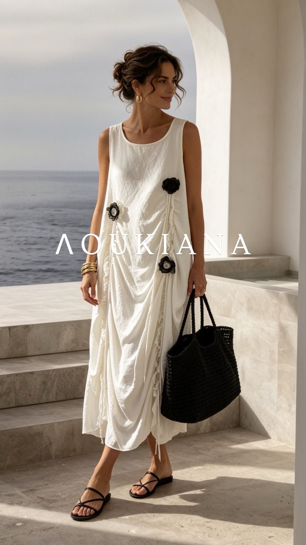 White Dress with Flower Details